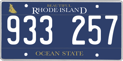 RI license plate 933257