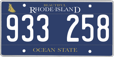 RI license plate 933258