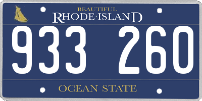 RI license plate 933260