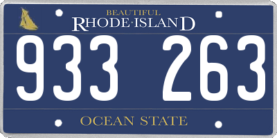 RI license plate 933263