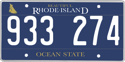 RI license plate 933274