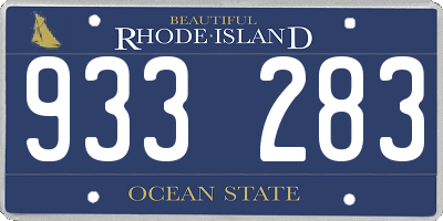 RI license plate 933283