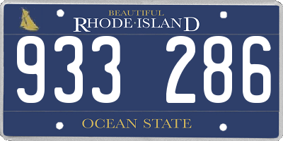 RI license plate 933286