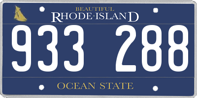 RI license plate 933288