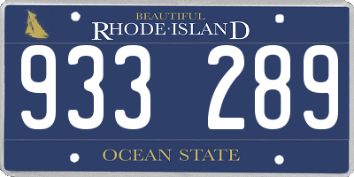 RI license plate 933289