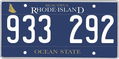 RI license plate 933292
