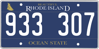 RI license plate 933307
