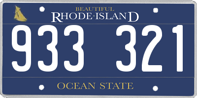 RI license plate 933321