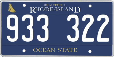 RI license plate 933322