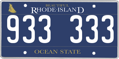 RI license plate 933333