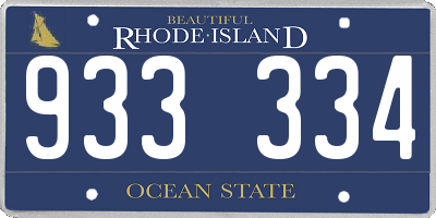 RI license plate 933334
