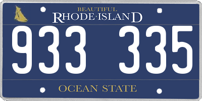 RI license plate 933335