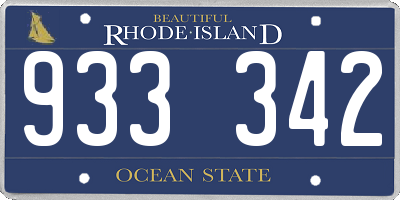 RI license plate 933342