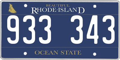 RI license plate 933343