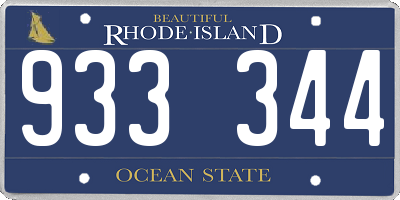 RI license plate 933344