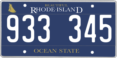 RI license plate 933345