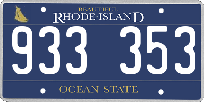 RI license plate 933353