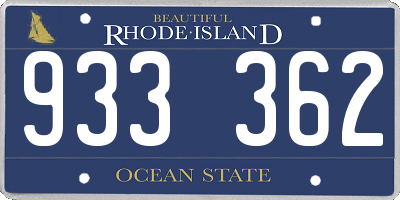 RI license plate 933362