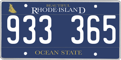 RI license plate 933365