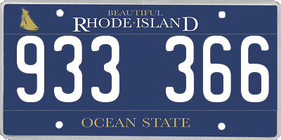 RI license plate 933366