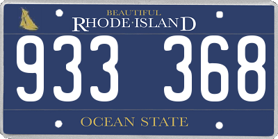 RI license plate 933368