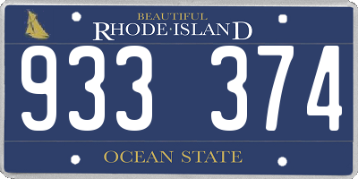 RI license plate 933374