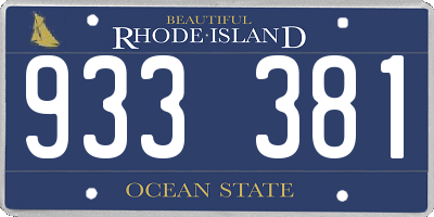 RI license plate 933381