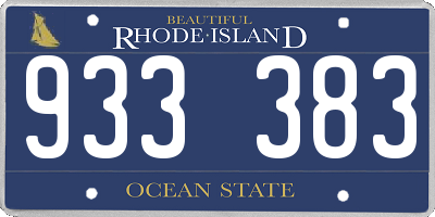 RI license plate 933383
