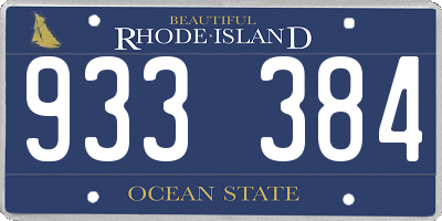 RI license plate 933384