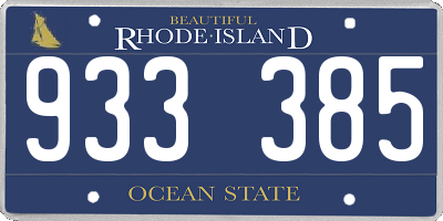 RI license plate 933385