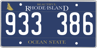 RI license plate 933386