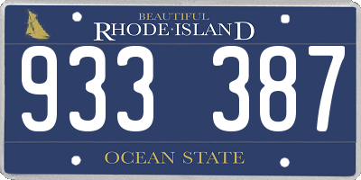 RI license plate 933387