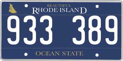 RI license plate 933389