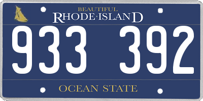 RI license plate 933392