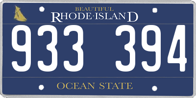 RI license plate 933394