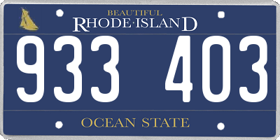 RI license plate 933403