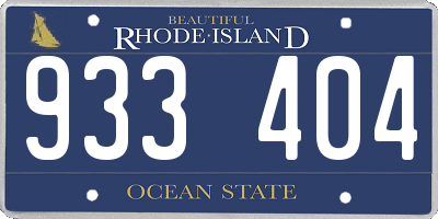 RI license plate 933404