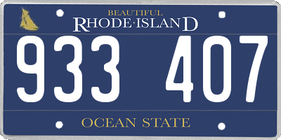 RI license plate 933407