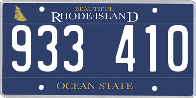 RI license plate 933410