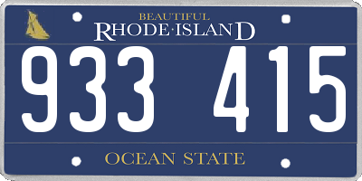 RI license plate 933415