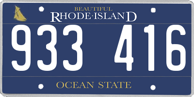 RI license plate 933416