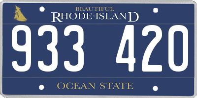 RI license plate 933420