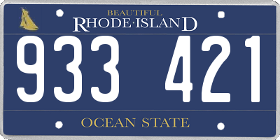RI license plate 933421