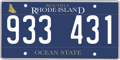 RI license plate 933431