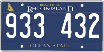 RI license plate 933432