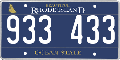 RI license plate 933433