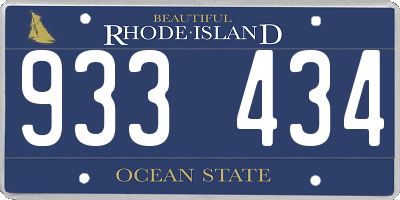 RI license plate 933434