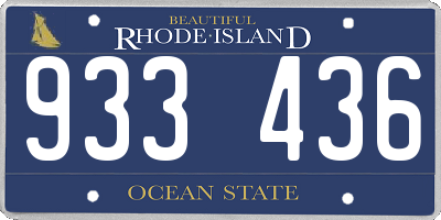 RI license plate 933436