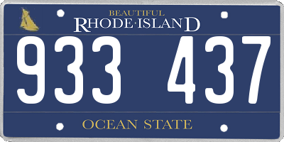 RI license plate 933437