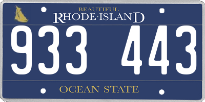 RI license plate 933443